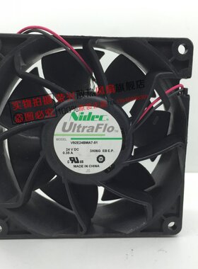原装NIDEC 9厘米风扇V92E24BMA7-51 24V 0.35A 2线变频器散热风扇