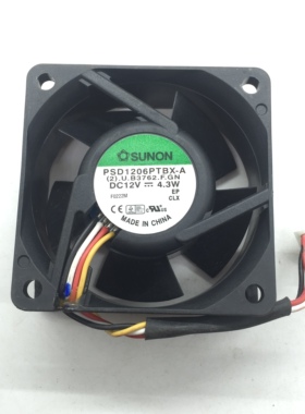 原装建准 6025 6CM PSD1206PTBX-A 12V 4.3W 4线温控滚珠散热风扇