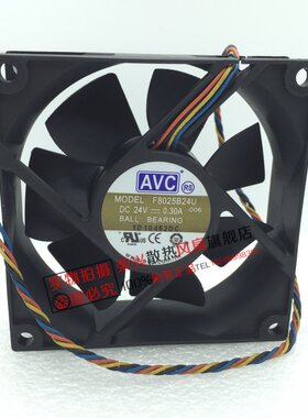 AVC 8025 24V 0.30A F8025B24U 变频器4线PWM散热风扇DA08025B24U