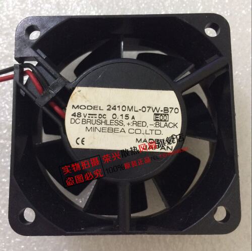 全新NMB 6cm 6025 2410ML-07W-B70 48V 0.15A 2线 双滚珠散热风扇