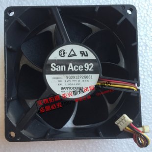 9cm 9032 DC12V 原装 4线 9G0912P2G061 0.88A 机箱散热风扇 三洋