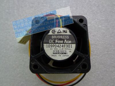 原装三洋 109P0424F301 4cm 4028 24V 0.055A 2线 机箱变频器风扇