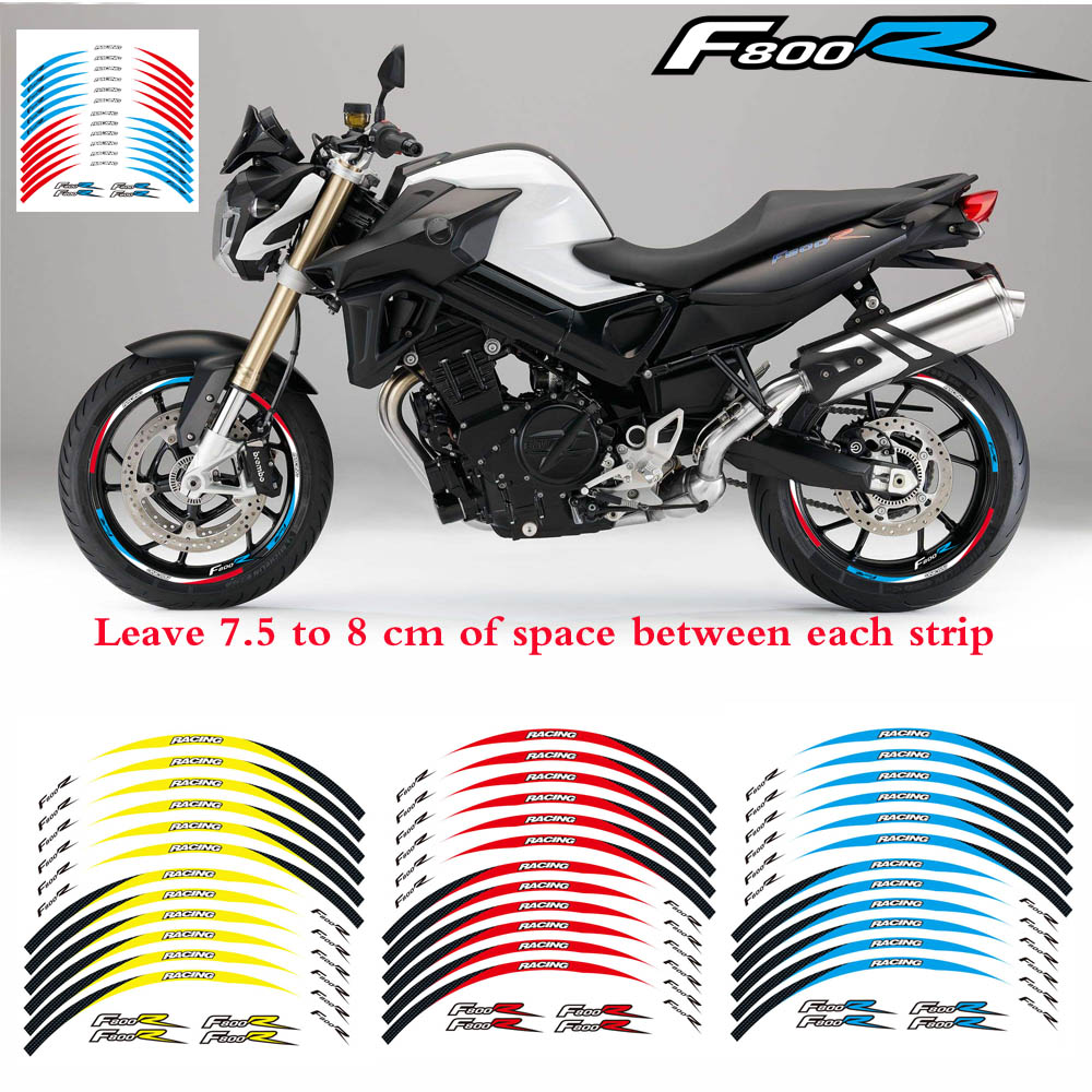 摩托车轮毂贴钢圈贴车轮贴踏板 新款车贴纸17寸 BMW F800R 反光贴