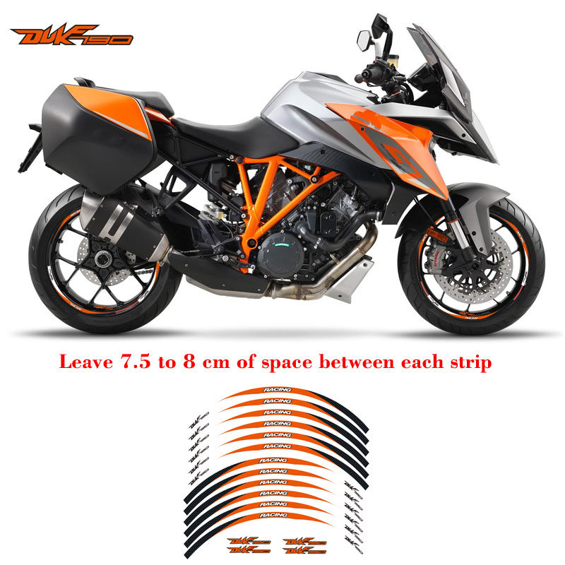摩托车贴花 KTM DUKE790 改装轮毂轮框车圈钢圈3M防水反光贴纸
