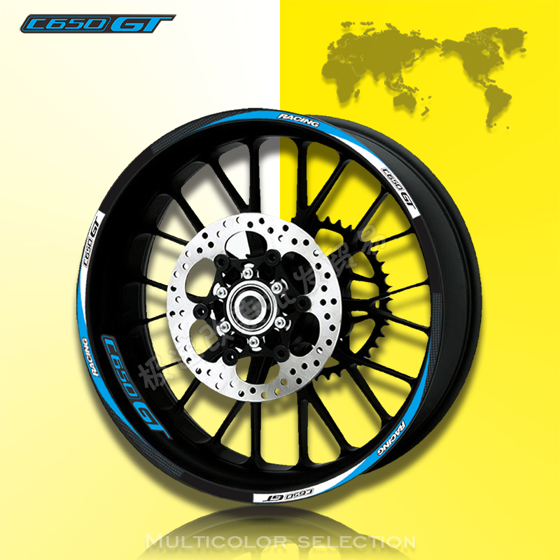 适用于宝马 C650GT 改装防水反光钢圈贴纸/内框轮圈贴 内轮框贴花
