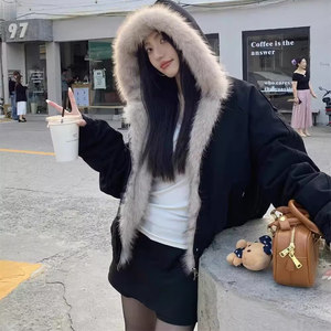 新款连帽棉服派克服B18-P105图片