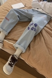 备货21春夏简约字母九分牛仔裤长裤港风直筒B318--S190-P50-控68，男装牛仔裤，星座617A-3（原B318）