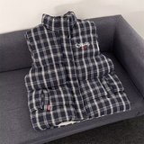 格子立领假面马甲棉服B29-75，男装棉衣，星座617A-3（原B318）