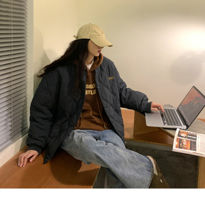菱形格棉棒球服棉服B26-P68图片