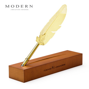 德国Modern永恒笔笔羽毛不用墨水老不死笔桌面摆件商务礼品定制