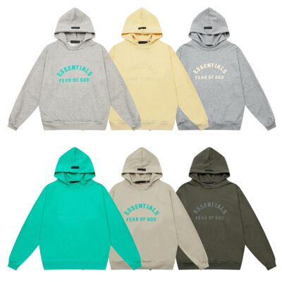 24SS FOG复线ESSENTIALS硅胶logo印花字母连帽男女宽松款卫衣潮牌