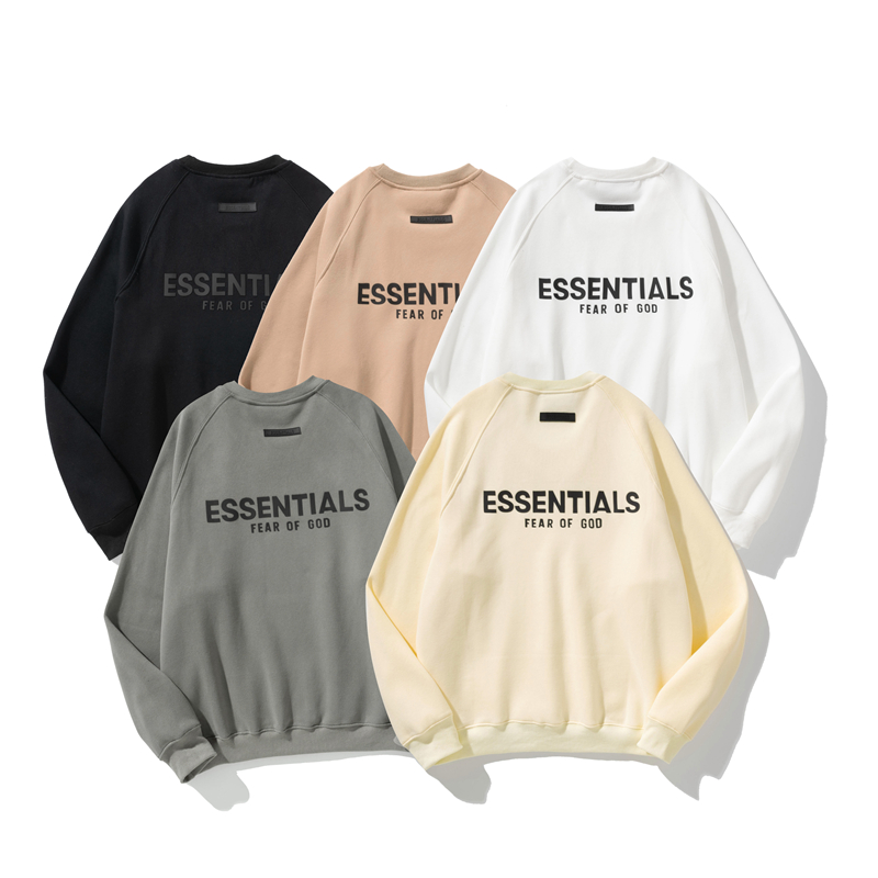 EAGLE ESSENTIALS后背字母压胶圆领套头卫衣 FOG男女情侣宽松上衣