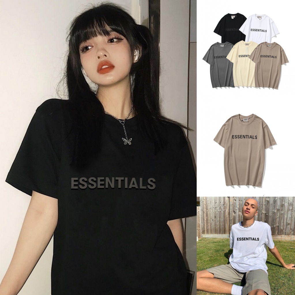 FOG复线ESSENTIALS立体字母短袖T恤 欧版宽松圆领男女情侣打底衫