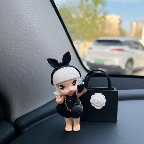 DIY小香风泡泡Molly改娃忘不鸟礼物车载摆件出风口号码牌车挂