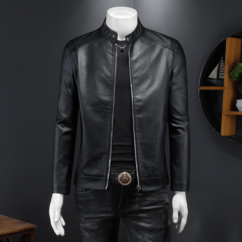 2024秋季热销立领水洗皮外套机车皮皮衣货号A703-P135跑量款，男装皮衣，钱塘2010-1