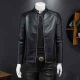 2024秋季热销立领水洗皮外套机车皮皮衣货号A703-P135跑量款，男装皮衣，钱塘2010-1