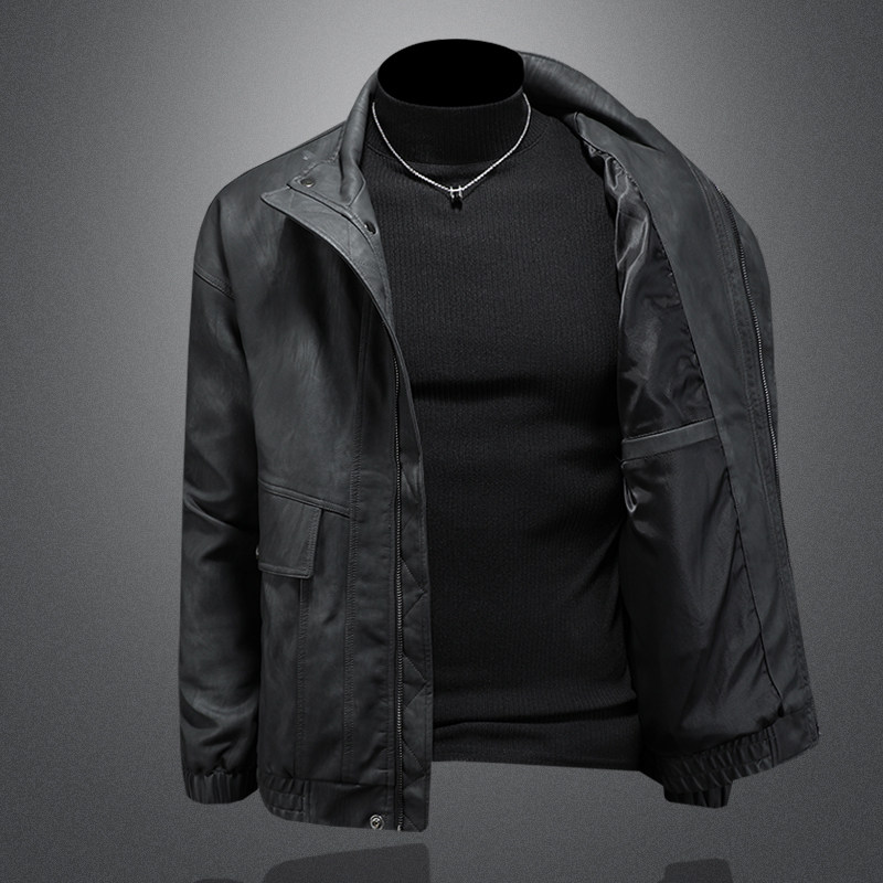 2025新款男皮衣秋冬机车服外套QT212-货号9015-P160镂空图,男装皮衣,钱塘2010A