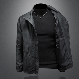 2025新款男皮衣秋冬机车服外套 QT212-货号9015-P160 镂空图图片
