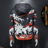 2026春季新款男士连帽印花夹克QT212-货号F7773-P175假模图，男装夹克，钱塘2010A