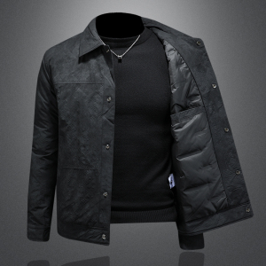冬季新款暗花翻领休闲轻薄款羽绒服QT212-8827-P285镂空图图片