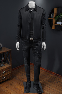 2026春秋法式轻熟风微阔翻领夹克 货号F7719-P185 假模图图片