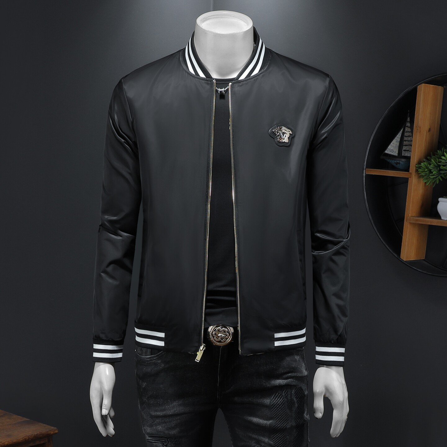 2026春季新款男士双面穿休闲夹克QT212-货号F7786-P200假模图，男装夹克，钱塘2010A