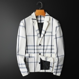 2026春秋季男士休闲格子西装领夹克货号7087-P175，男装夹克，钱塘2010A