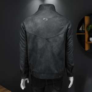 2026新款男皮衣加绒加厚秋冬机车服 QT212-货号9012-P160 假模图图片