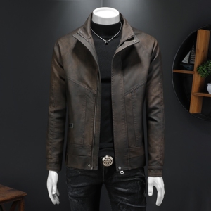 2026新款男皮衣加绒加厚秋冬机车服 QT212-货号9012-P160 假模图图片