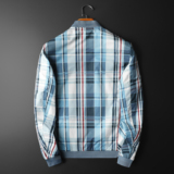 2026秋季热销休闲格子百搭青年夹克衫货号6691-P165，男装夹克，钱塘2010A