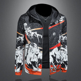 2026春季新款男士连帽印花夹克QT212-货号F7773-P175镂空图，男装夹克，钱塘2010-1