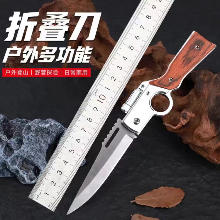 折叠刀高硬度短刀防身冷兵器小刀水果刀户外随身求生露营钓鱼折刀