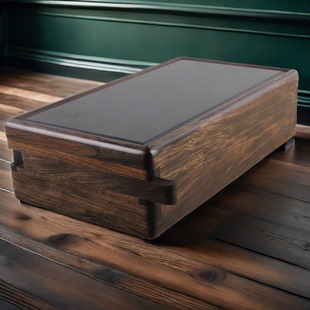 红木印章盒实木质私章印鉴图章收纳盒紫檀木古玩玉器收藏盒长条盒