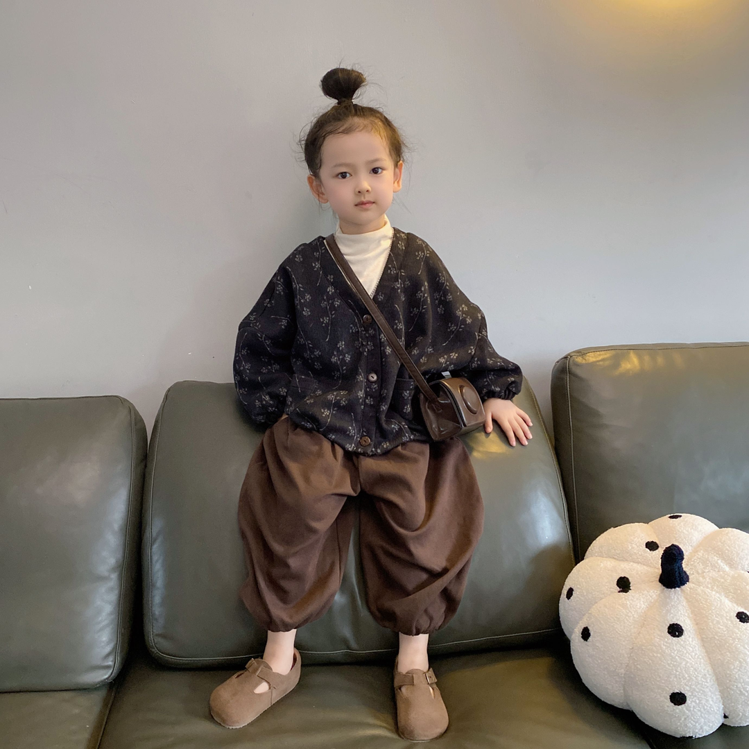 韩国童装2026新款女童春装外套女宝宝秋冬季韩版洋气V领开衫上衣