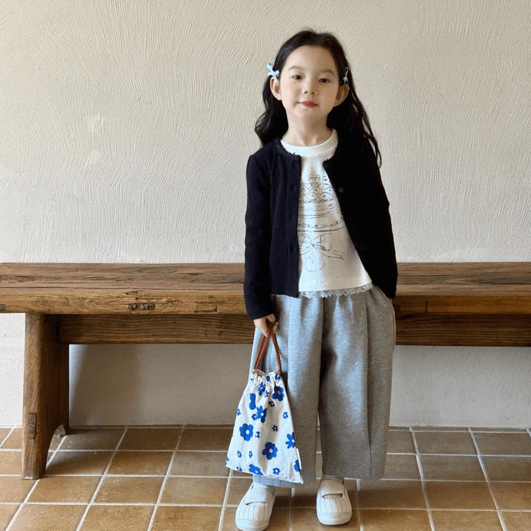 女童外套春装新款韩版洋气儿童圆领开衫休闲萝卜裤卫裤女宝宝套装