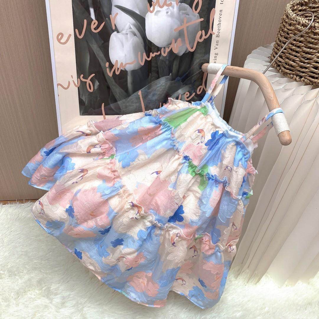 女童连衣裙2026新款夏季儿童公主裙小女孩吊带裙女宝宝碎花裙子