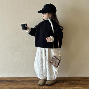 儿童夹棉毛绒外套加绒休闲裤 女童冬季 童装 韩版 棉衣2026秋冬新款