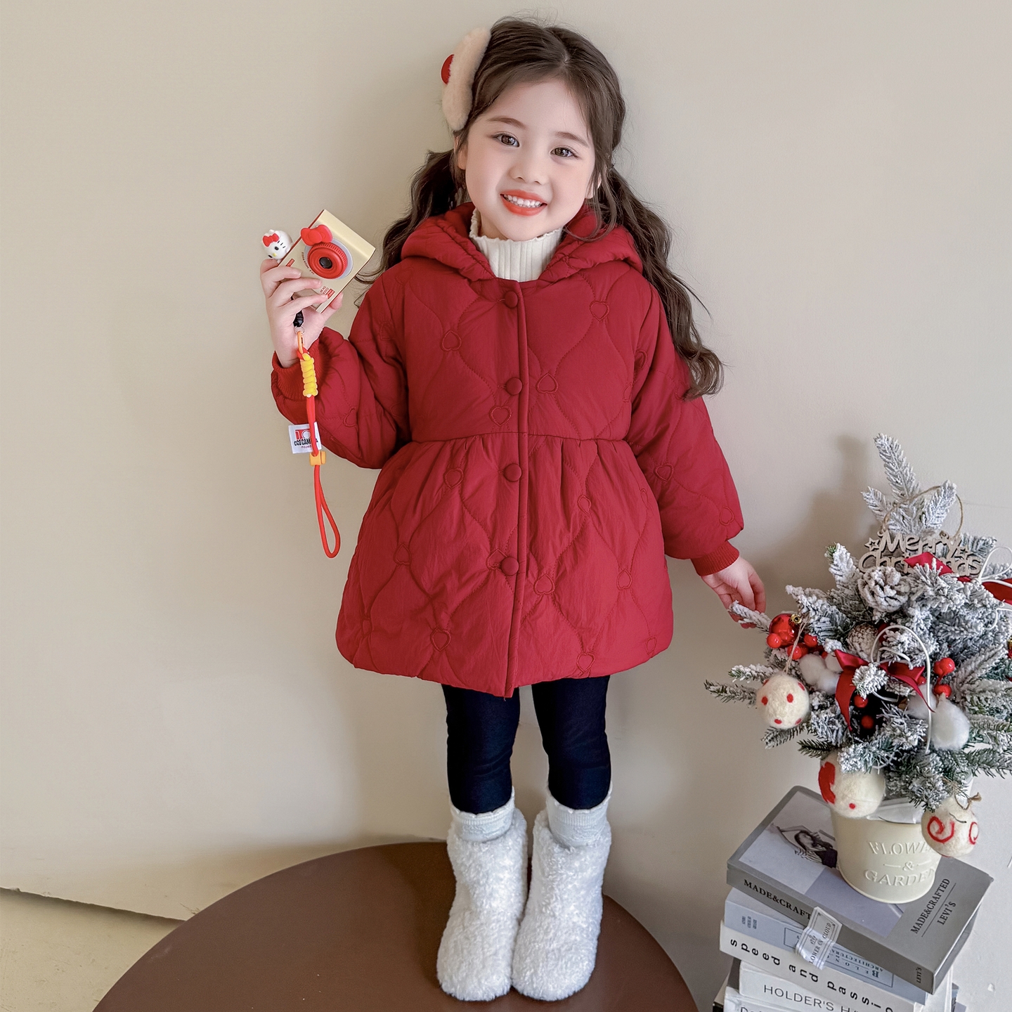 女宝宝冬装洋气兔耳朵棉衣外套潮