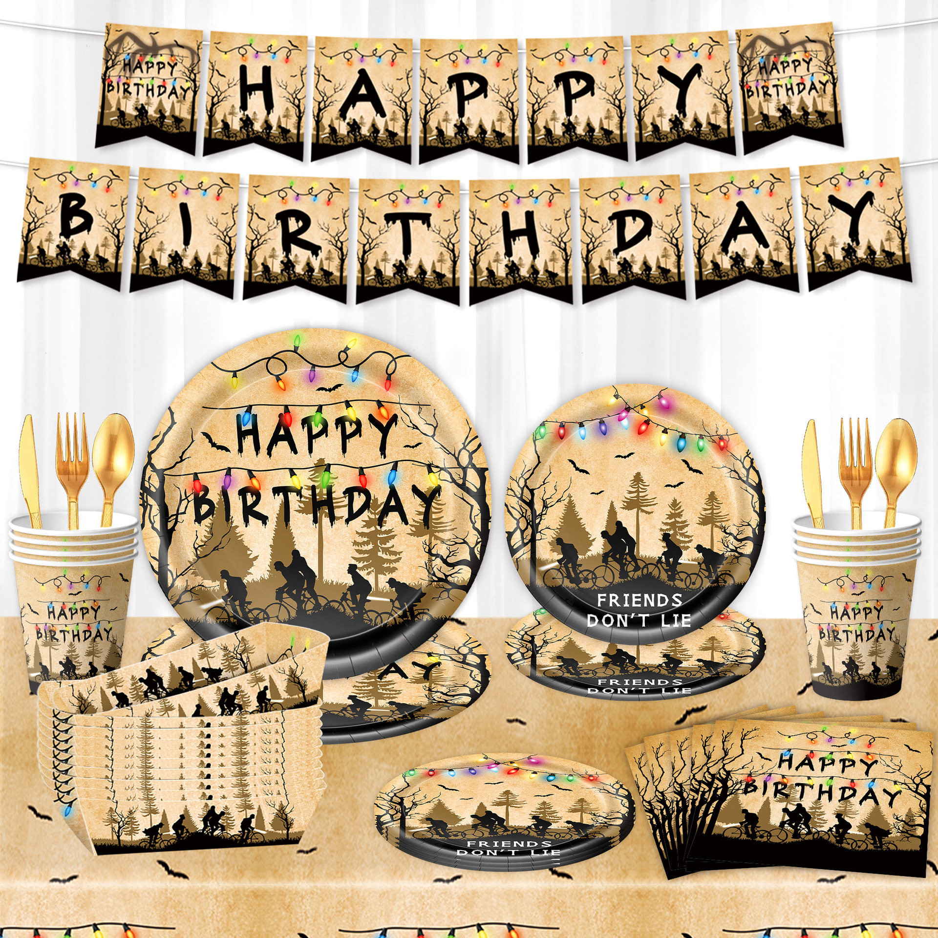 复古怪奇物语餐具StrangerThings生日派对装饰一次性纸盘纸杯桌布,节庆用品/礼品,节日装扮用品,淘宝优惠券,粉丝福利购,淘宝优惠卷