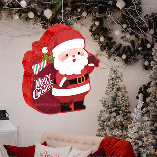 圣诞老人皮纳塔圣诞节主题派对pinata砸糖果道具装饰家庭聚会挂饰