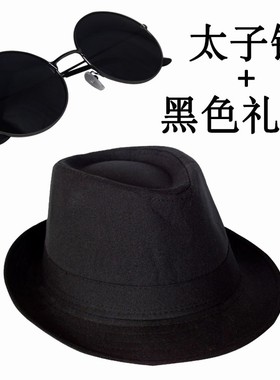 上海滩礼帽中老年复古老爸礼物中年西服布爵士帽斧头帮帽子眼镜