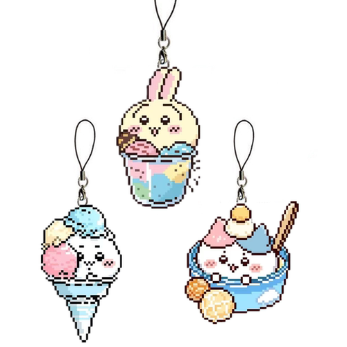 法国DMC十字绣套件手工 双面绣挂件钥匙扣件 Chiikawa 吉伊小八