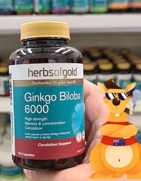 澳洲herbs of gold/HOG和丽康银杏片记忆片60粒