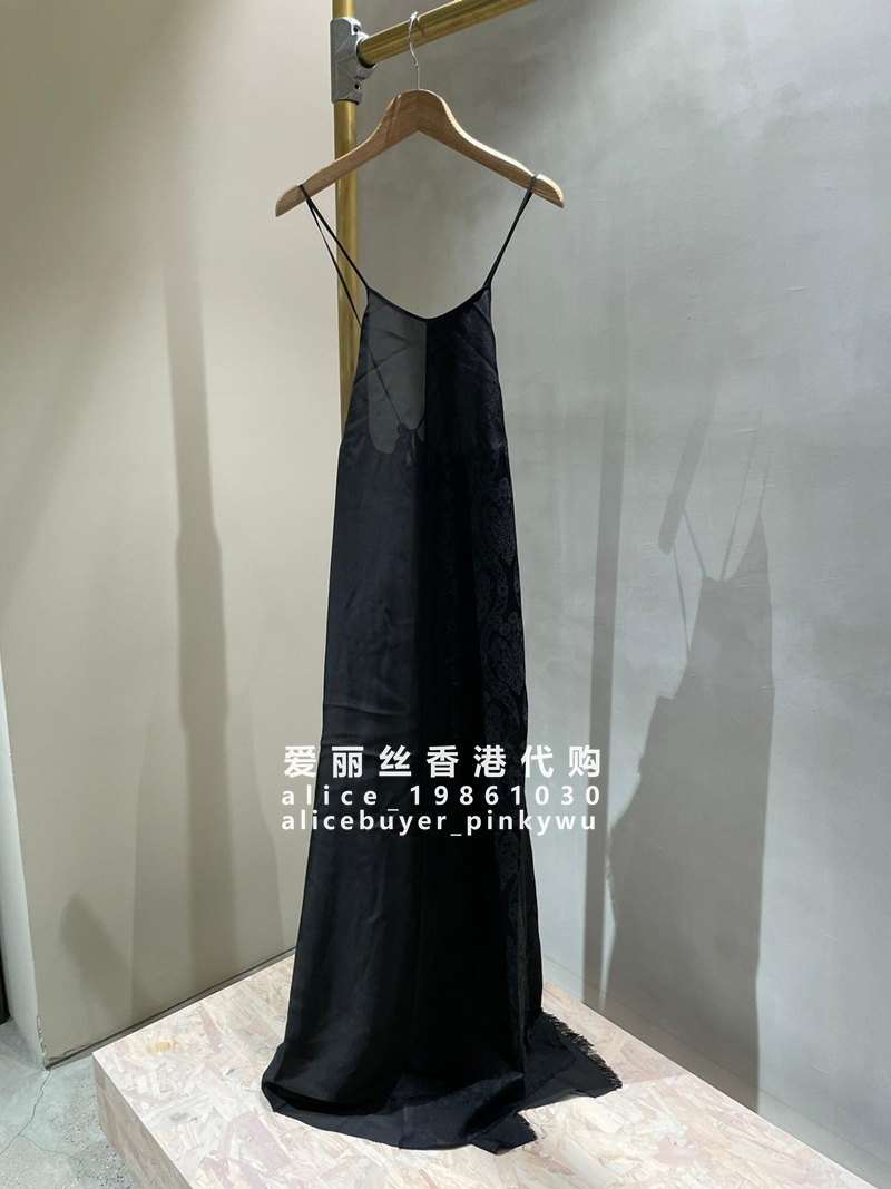 爱丽丝香港正品代购 uma wang 23秋冬 性感黑色吊带裙 到付