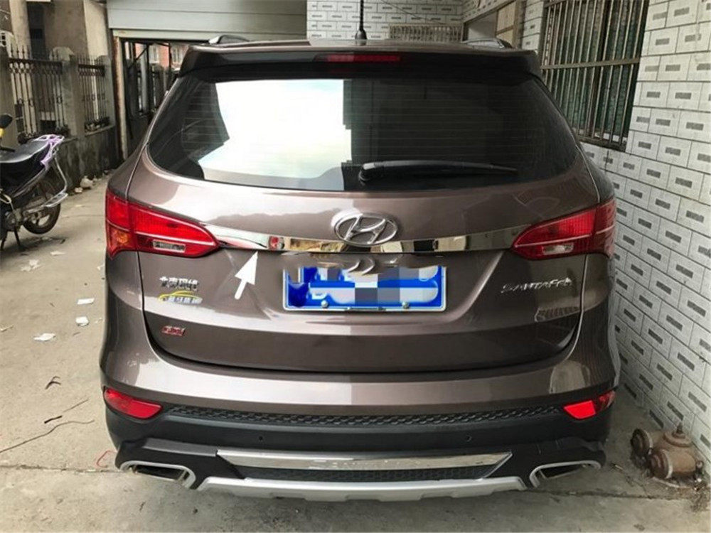 现代新胜达后饰条13-18款ix45专用后备箱亮条不锈钢尾门拉手亮条