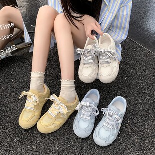 网面德训鞋女2025新款夏季网鞋透气配裙子休闲运动鞋平底阿甘跑步