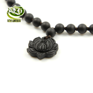 耿乃光 泗滨砭石莲花项链长颈链 泗滨砭石颈链 砭石项链 玄黄砭石