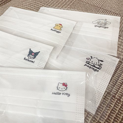 三丽鸥高颜值可爱白色印花卡通