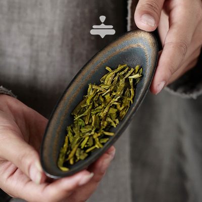 鎏金茶则粗陶柴烧茶匙中式复古手工窑变铁釉功夫茶具［一题茶事］