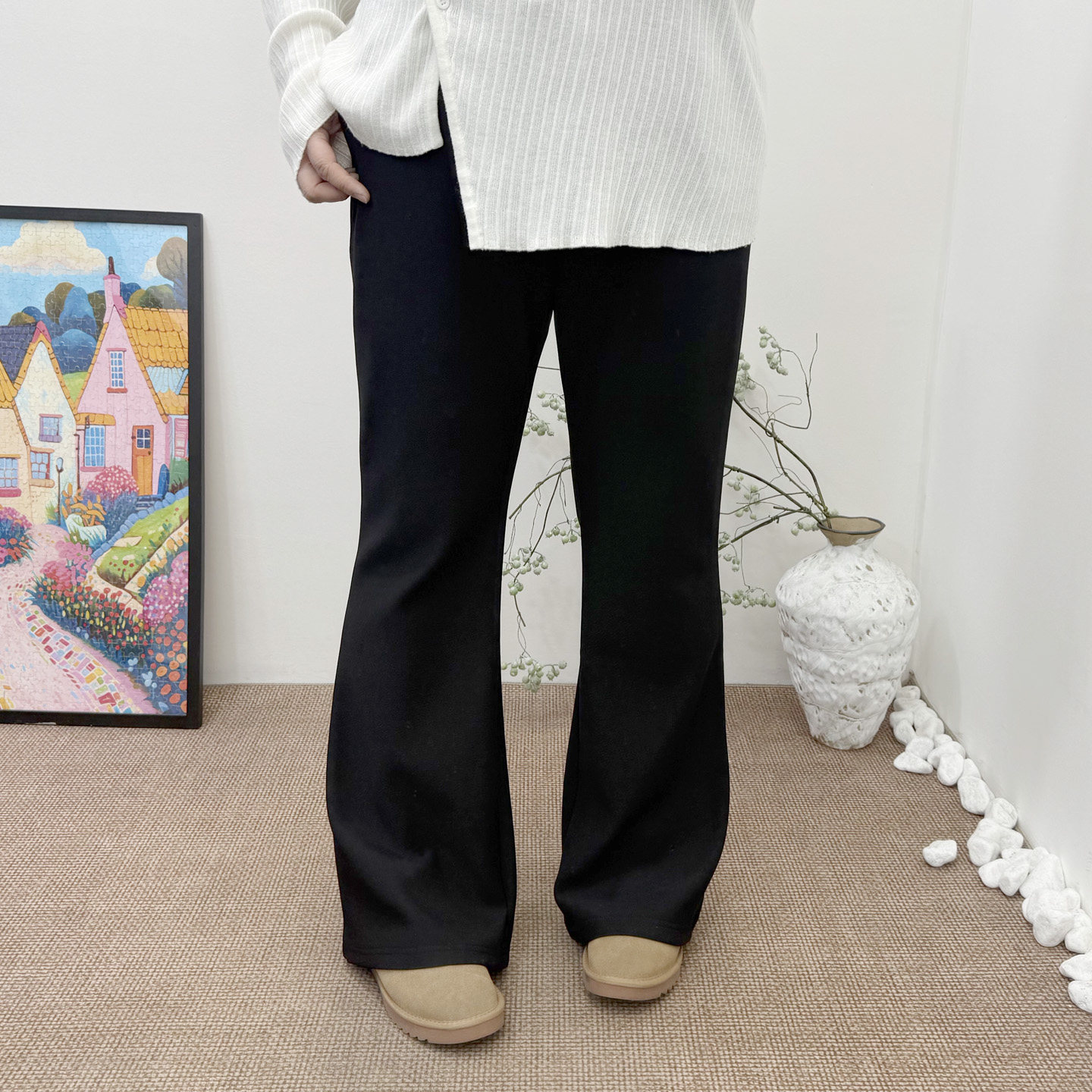 冬大码女裤200斤胖mm显瘦高弹不易皱松紧腰加厚微喇叭休闲裤 长裤,女装/女士精品,大码裤装,淘宝优惠券,粉丝福利购,淘宝优惠卷